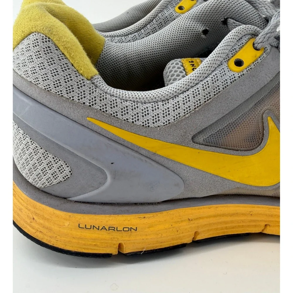 Nike Lunarglide 3 Livestrong Mens Running Shoes Grey Yellow 454514-070‎ Size 9.5
